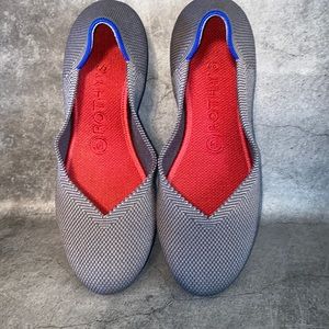 Rothy’s Women’s Round Toe Flats Cloud Grey Birdseye Size 8